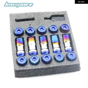 VOLK RACING 隠しヘプタゴン フォーミュラ ホイール ロック ラグ ナット エイコーン リム クローズ エンド M12XP1.25 M12XP1.5 バーニング ブルー 20ピース