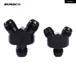 AN6 AN8 AN10 ブロックアダプター継手アダプター Y タイプオイルパイプ ジョイントアルミブラック 6 8 10 AN 継手