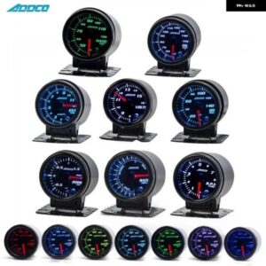 2インチ 52MM 7色 LED スモークフェイス油圧水油温 EGT 排気温度ブーストタコメータゲージ メーター ホルダー 付き AD-GA52