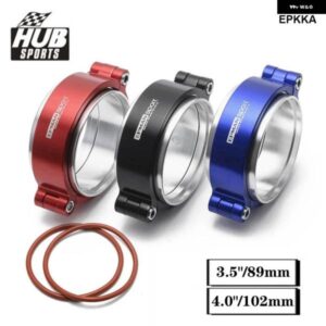 ハブスポーツ HD 排気 V バンドクランプシステム アセンブリ 陽極酸化クランプ W フランジ 3.5インチ 4.0インチ 外径 ターボ ダンプインタークーラーパイプ