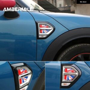 4個 クリスタルエポキシ ミニクーパー カントリーマン F60 サイドプレートフェンダー ステッカー セクション デカール カバー 装飾