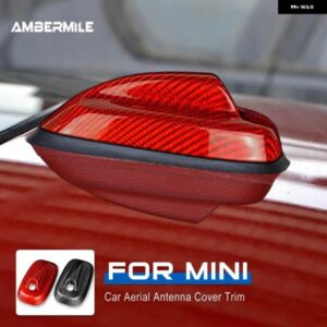 ブラック/レッドカーボン ミニクーパー F55 F56 ルーフふかひれアンテナ信号アンテナミニ F55 F56 カバー トリム