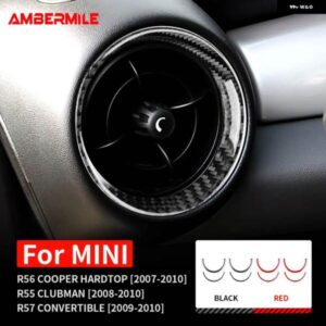 カーボン ミニクーパー ハードトップ R56 クラブマン R55 R57 サイドセンターエアアウトレットベント カバー ステッカー インテリア トリム