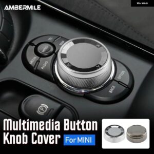 AMBEMILE クリスタル ミニクーパー F54 F55 F56 F57 F60 カントリーマン インテリア カー IDRIVE マルチメディアボタン ノブカバー