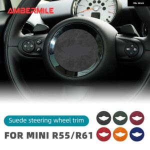 フランネル ミニクーパー カントリーマン R55 R56 R57 R58 R59 R60 R61 クラブマン ステアリングホイール センター ステッカー トリム スーパースエード