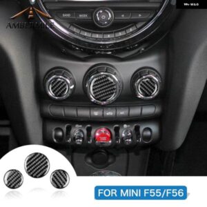 カーボン ミニクーパー JCW F55 F56 カー インテリア 空調 スイッチ ノブカバー ステッカー デカール