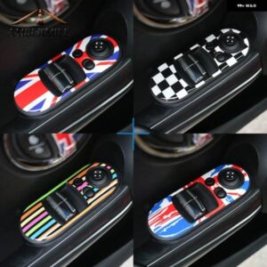 2ピース ミニクーパー F56 ドアウィンドウ リフター スイッチ コントロールパネル カバー ステッカー デカール カースタイリング