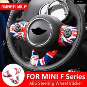 3個 ABS ミニクーパー F55 F54 クラブマン F56 JCW F57 F60 カントリーマン インテリア トリム ステアリングホイール ステッカー