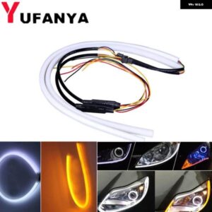 2個 柔軟なソフトチューブ LED ストリップ ライトエンジェルアイ DRL デイタイム ランニング ヘッドライト ランプ 3色 30CM/45CM/60CM HID レトロフィット