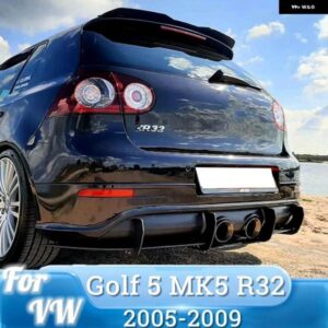 ABS ブラック車 R32 リアディフューザーリップリアサイドスプリッター VW用 ゴルフ 5 V MK5 R32 2005-2009 ABS リアバンパー リップディフューザー
