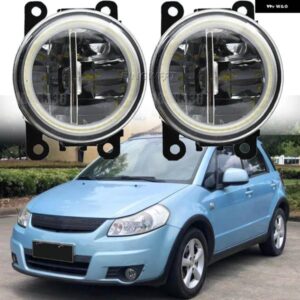 スズキ 2個 フォグライト LED エンジェルアイ DRL デイタイム ランニングランプ H11 SX4 EY GY 2006-13