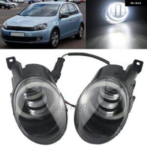 2個 DRL VW ゴルフ MK6 2009-13 エンジェルアイ フォグライト 車 LED レンズ フォグランプ