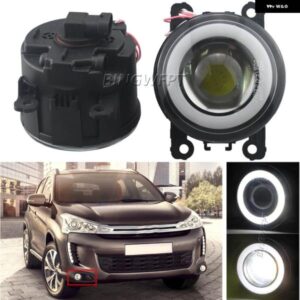 2個 LED フォグランプ エンジェルアイ DRL シトロエン C4 エアクロス 2013-2016 フロント COB フォグ デイタイム ランニングランプ アセンブリ