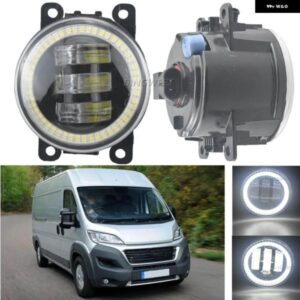 高輝度カースタイリング LED ランプ H11 フォグライト + エンジェルアイ DRL フィアット DUCATO 250 290 2015 '16 '17 '18 '19 2020