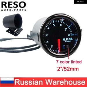 2インチ 52MM 7色 着色タコゲージ カーポインタータコメーター メーター 0-8000 RPM カップ付き / カップなし