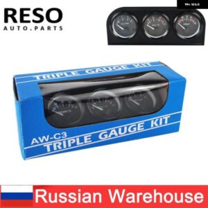 52MM 3IN1 油圧計 油温計 + 水温計 + 油圧計キット 電圧計 トリプルメーター