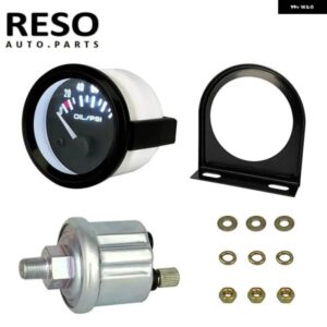 12V ブラックダイヤル 52MM 2インチ 油圧ゲージ /水温ゲージ メーター キット センサー 計器ラック 100 PSI