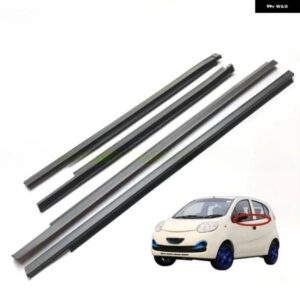4個 外側の窓ガラス ラバー CHERY QQ 2012-2019 ハッチバック ブラック モールディング シーリング ウェザー ストリップ セダン ではありません