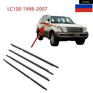 4個 ブラック外側窓ゴムランドクルーザー LC100 1998-2007 ウェザー ストリップ シールガラスラミネート 75740-60030 MOUDLING