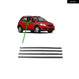 スズキ 4個 ブラック外側窓ガラスゴム SX4 ハッチバック 83811-56K00-000 ウェザー ストリップ SX4 ガラスプロテクターゴム