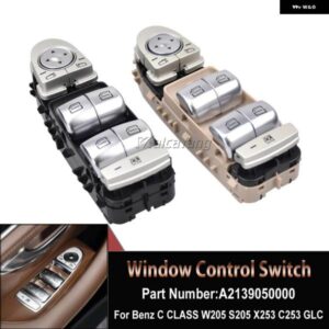 ブラック/ベージュ パワーウィンドウ スイッチ A2139050000 ベンツ C クラス W205 W213 W253 GLC200 GLC220 GLC250 GLC300 GLC350 E250 E300 E63