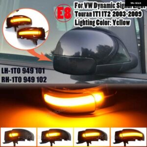 2X VW TOURAN 1T1 1T2 37803 2009 ダイナミック ウインカー LED ウィンカーライト サイドランプ矢印ミラー インジケーター