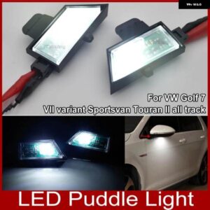 2個 VW ゴルフ 7 スポーツバン トゥーラン 2 ホワイト高輝度 LED サイドアンダーミラー ランプパドルライト 5G0945292