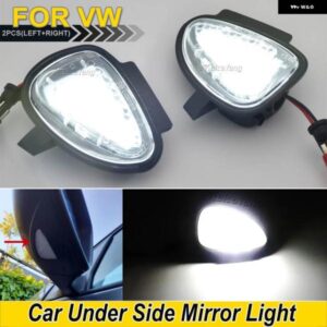2X ホワイト LED アンダーサイドミラー パドルライト VW ゴルフ 6 MK6 GTI R 2008-2014 TOURAN 2011-2014 6R0945291 6R0945292