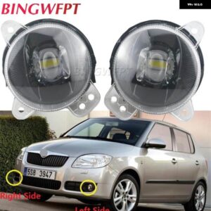 2 X LED フォグライト アセンブリ シュコダ ファビア MK2 2007 2008 2009 2010 ルームスター 2006 -2010 車 CANBUS レンズフォグ デイタイム