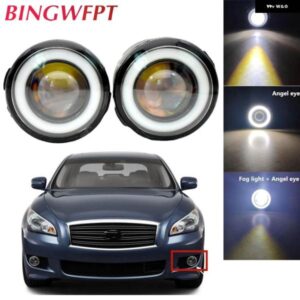 2個 インフィニティ M M25 M37 M56 2011 2012 2013 車 LED フォグライト エンジェルアイ DRL デイタイム ランニングライト ホワイト 30ワット 12 V 2個