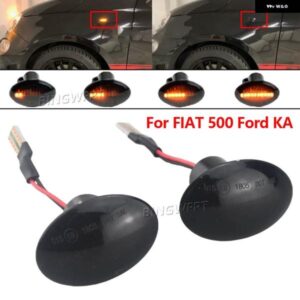 2個 サイドマーカー ライトウィンカー フィアット 500 500C 500L LED ダイナミック T10 ランプアバルト 500 595 695 フェンダー ライト