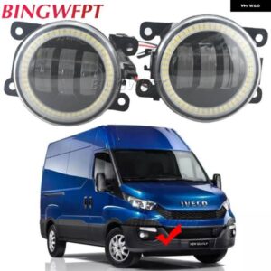2個 車エンジェルアイ フォグライト アセンブリ LED レンズフォグ デイタイム ランニングランプ DRL 12V IVECO デイリー VI 2014-2023 H11