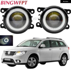2 X フロントバンパー エンジェルアイ フォグライト アセンブリ LED フォグ デイタイム ランプ DRL 12V フィアット 500 パンダプントエボフリーモント