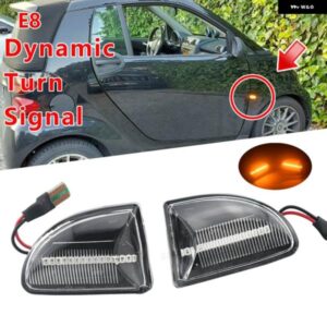 1ペア LED ダイナミック カーウインカーサイドミラー マーカー ウィンカーライト ランプスマートフォーツー 451 MK1 MKII 2007-2015