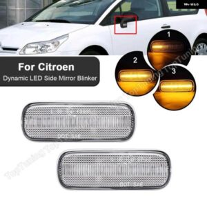 2個 LED ダイナミック サイドミラー ウインカー ウィンカーライト シトロエン C4 I 38292