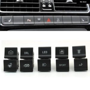 1PC 車 LED ステアリングホイール 熱ファンミラー 熱レーダー パーキング センサー電源スイッチ ボタン VW ポロ 6C 2014 2015 2016