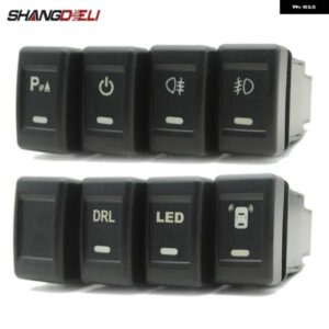 1PC LED DRL ライトレーダー電源オンオフカメラ バックミラー フロントリア フォグランプ スイッチ ボタンワイヤー いすゞ KV100 700P