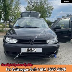 VW ゴルフ MK4 ゴルフ 4 GTI TDI SDI R32 1997-2006 2個 ヘッドライト アイブロウ まぶた ヘッドランプ カバー トリム ステッカー