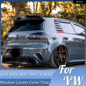 2個 リアシャッターカバー トリムウィンドウルーバーサイドベント トリム VW ゴルフ 6 ゴルフ 7 ゴルフ 7.5 ゴルフ 8 MK7/7.5/8/4 ゴルフ 4 GTI GTD R