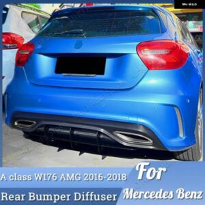 メルセデス A クラス W176 2016-2018 AMG ラインリアバンパー リップディフューザー車リアバンパー ディフューザー スポイラー リップブラック ABS