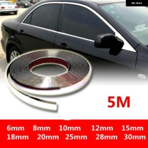 5メートル 外装車クロームボディ ストリップ バンパー 自動ドアモールドスタイリングトリム ステッカー 6MM 10MM 12MM 15MM 20MM 25MM 30MM