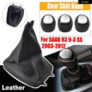 ギア シフター ノブとレザー ゲートルブーツケース襟 5/6スピード サーブ 93 9-3 SS 2003-2012 55566207 55353898 スタイリング