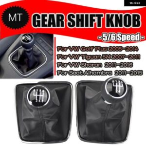 マニュアル 5 6スピード ギアスティック シフトノブ レザー ブーツカバー 付き VW ゴルフ プラス 2005-2014 ティグアン 5N 2007-2011 シャラン 2011-2016