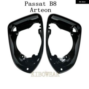 シャイニーブラックサイドミラー ハウジングフレーム トリム VW パサート B8 アルテオン B7 CC ホルダー ジェッタ ガラス サラウンド交換 2016 2020