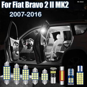 フィアット ブラボー 2 II MK2 2007 2008 2009 2010 2012-16 12個 LED 電球 インテリア ドームランプライトアクセサリー
