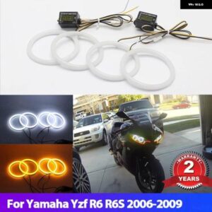 ヤマハ 2003-2005 R6S 2006-2009 乳白色光 SMD LED エンジェルアイズ リングキット ウィンカーライト