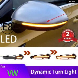 2個 車ダイナミック LED ウィンカーライト バックミラー ウインカーインジケータ VW パサート B8 ARTEON 2015-19