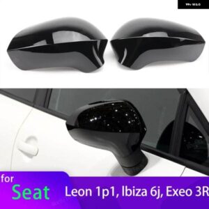 SEAT EXEO 3R LEON 1P1 2009-2013 LBIZA 6J 2008-2013 交換用バックミラー ケースカバー カーボンパターンブラック
