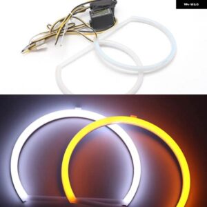 2個 SMD LED エンジェルアイ白と黄色 DRL キット 85 90 95 100MM 105MM 110MM 115MM 120MM 126MM 140MM 131MM 146MM 158