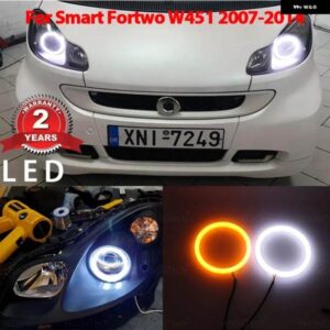 スマートフォーツー W451 2007-2014 乳白色光 SMD LED エンジェルアイリングキット ウィンカーライト
